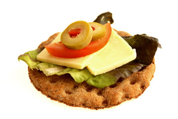Cheese and Olives on Rye