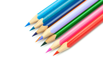 colored pencils isolated on white