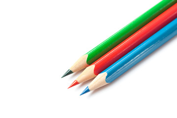 colored pencils isolated on white