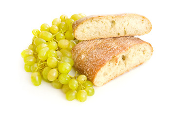 Ciabatta bread and grapes