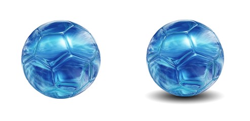 High resolution 3D soccer balls isolated on white