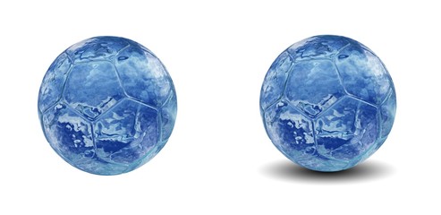 High resolution 3D soccer balls isolated on white