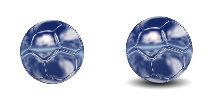 High resolution 3D soccer balls isolated on white