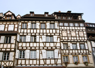 Typical half timbered houses in Colmar, France