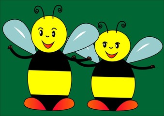 Bees, smile vector illustration