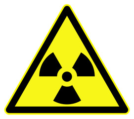 Nuclear hazard symbol. Black on yellow