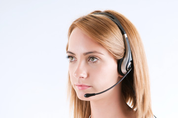 Young call center operator with the headset