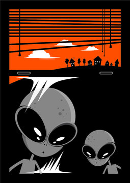 alien cartoon lustig hintergrund