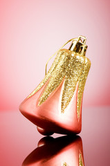 Christmas decoration on the reflective background - holiday conc