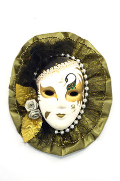 venetian mask over white