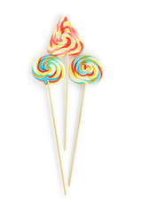 Colourful lollipop isolated on the white background