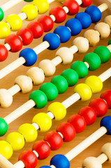 Education concept - Abacus with many colorful beads