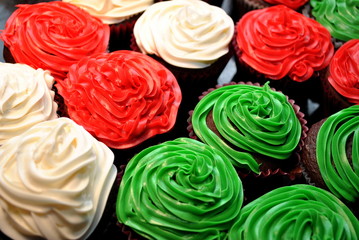 Background of Christmas Cupcakes