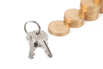 Coins and key