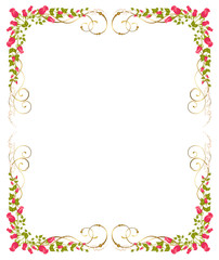 Beautiful frame from roses is isolated on the white