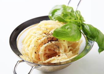 Spaghetti in a sieve