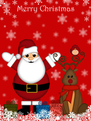 Christmas Santa Claus and Red-Nosed Reindeer
