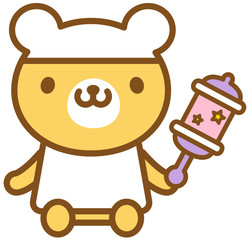 くま　赤ちゃん　ガラガラ