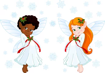 Cercles muraux Fées et elfes Les petites fées de Noël