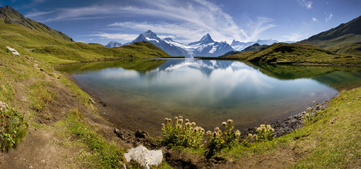 Lake with swiss mountain reflection, Switzerland - Grindelwald