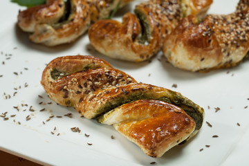 danish pastries with spinach and cheese