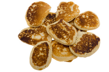 pancakes on white background