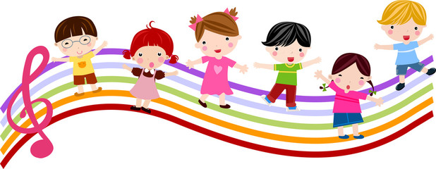 Obraz premium Music and children