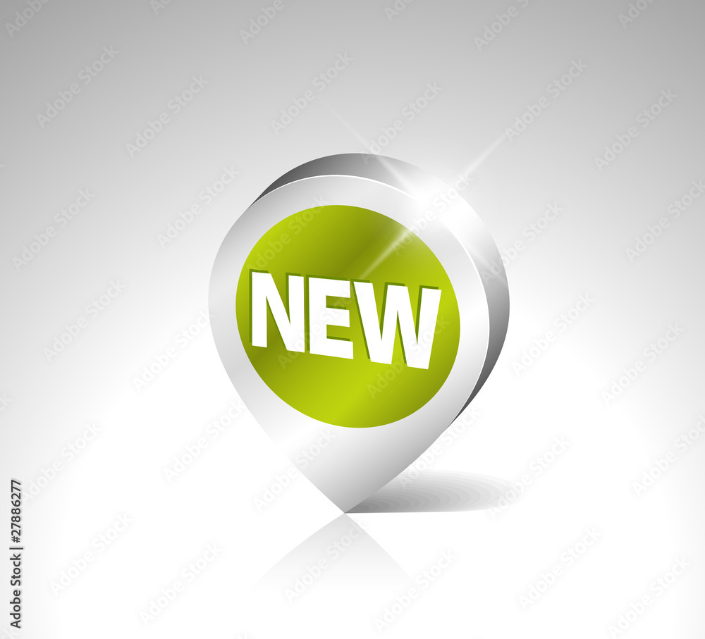 Poster round 3d pointer for a new item
