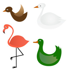 Set of stylized birds