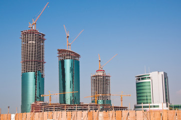 Buildings under construction in Bahrain.