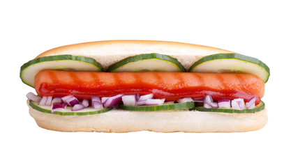 Hot Dog mit Beschneidungspfad