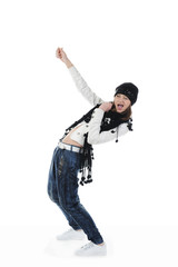 Young woman dancing hip-hop