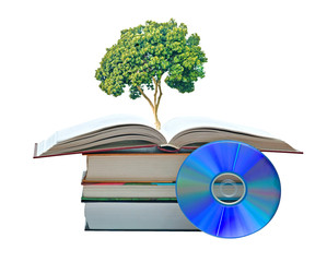 Tree growing from open book