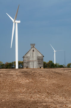 Wind turbine and old barn
