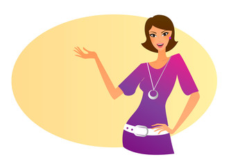 WOman host presenting