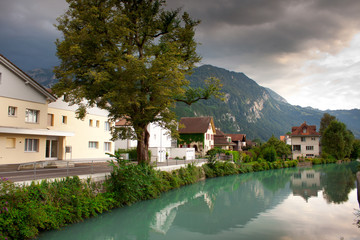 Village near the mountains