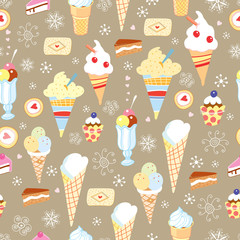 The texture of ice cream and cake