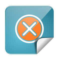 Obraz premium Button Sticker löschen türkis