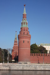Fototapeta premium Moscow. Kremlin. Water-platoon and Borovitskaya towers.