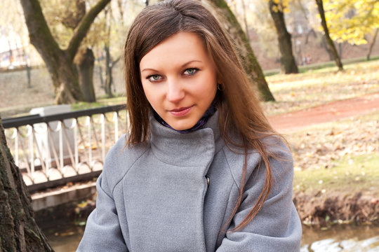 Young pertty girl in the park