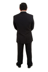 mature business man full body from back
