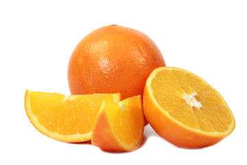 Oranges on white background
