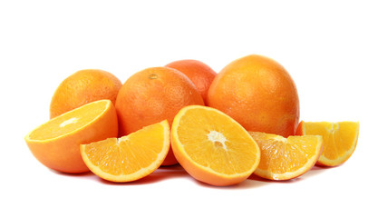 Oranges on white background
