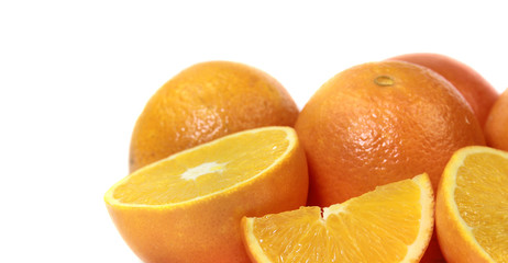 Oranges on white background