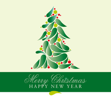 tarjeta de navidad con abeto