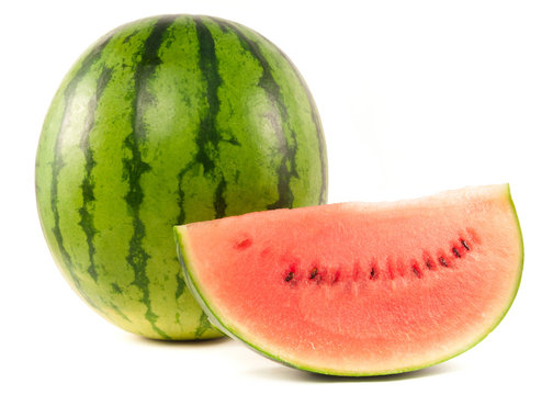 Organic watermelon on white background
