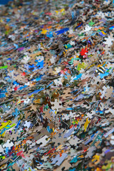Fototapeta premium Piles of jigsaw pieces