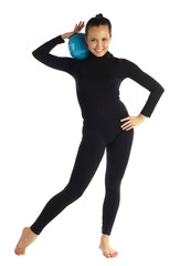 Gymnastic posing on white