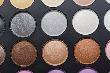 Professional makeup palette; neutral colours