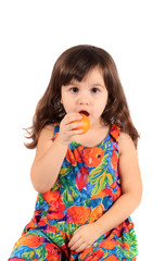 Girl eating fruit